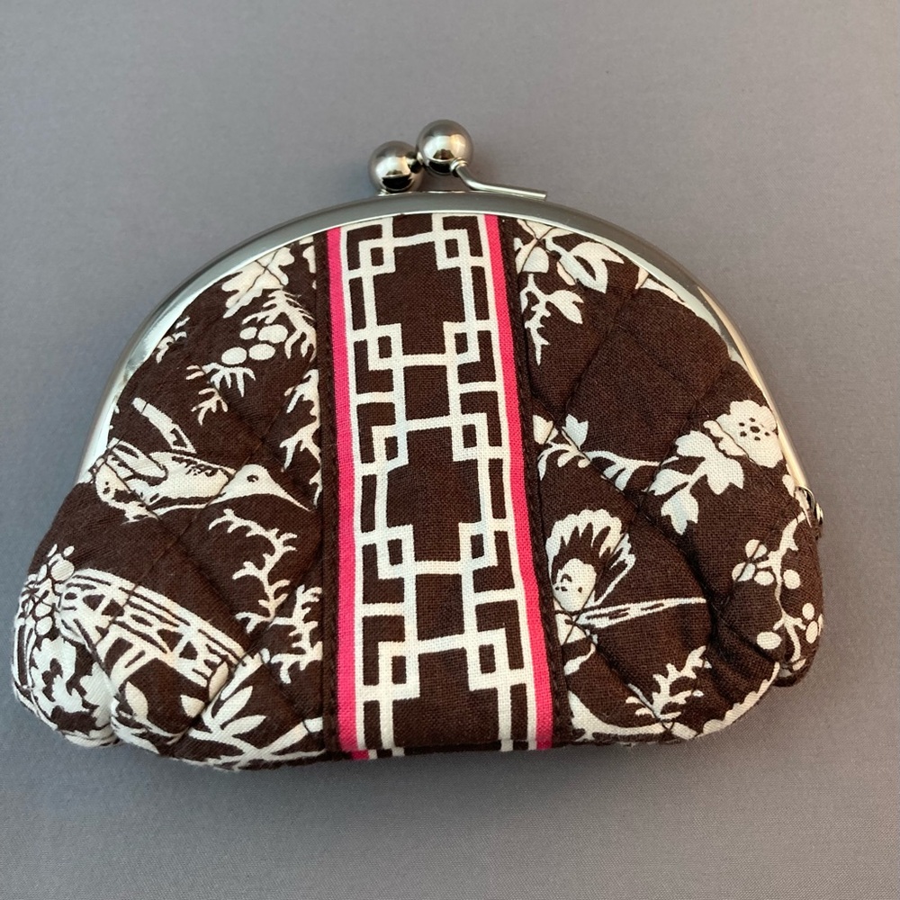 Vera Bradley quilted Double Kiss coin purse